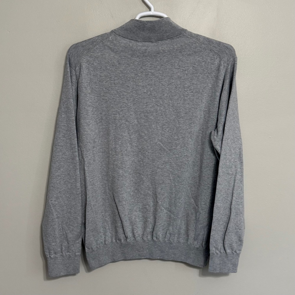 Peter Millar Mens XL Gray 1/4 Zip Pullover Golf Sweater Cotton Blend - Picture 3 of 7
